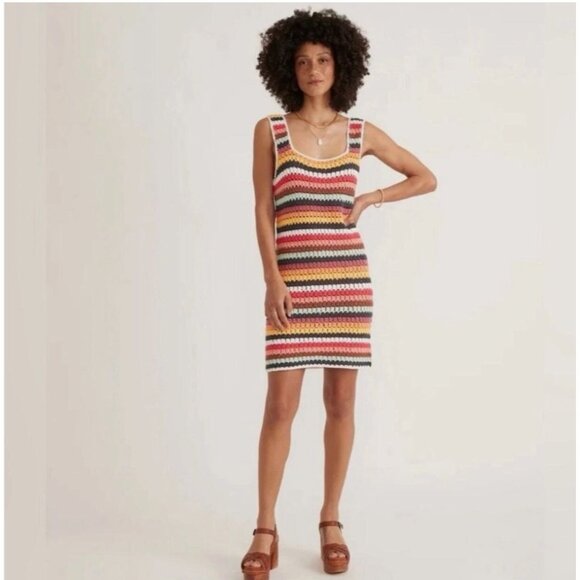 Marine Layer Dresses & Skirts - NWT Marine Layer Fiona Crochet Dress Multi Stripe L Hard to Find MSRP$228